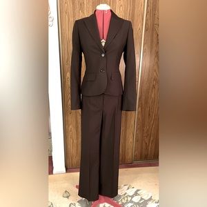 Dark brown pinstripe pant suit from Esprit Collection